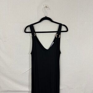 Green Envelope Los Angeles Black Ring Shoulder Maxi Dress Large GDA979-RSS